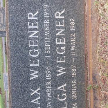 WEGENER Max 1896-1959 &amp; Olga 1887-1982