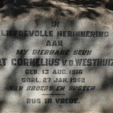 WESTHUIZEN Gert Cornelius, v.d. 1916-1958