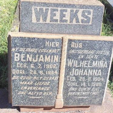 WEEKS Benjamin 1902-1954 &amp; Wilhelmina Johanna 1904-1980