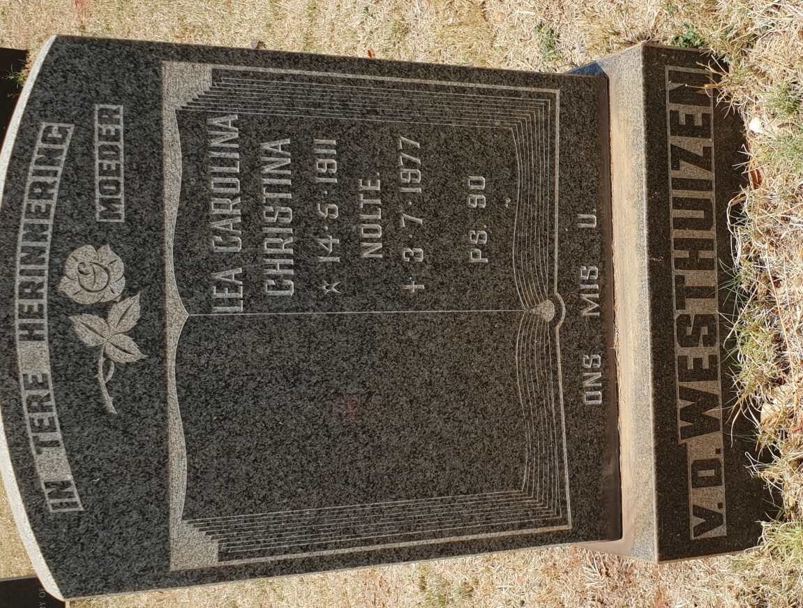 WESTHUIZEN Lea Carolina Christina, v.d. nee NOLTE 1911-1977