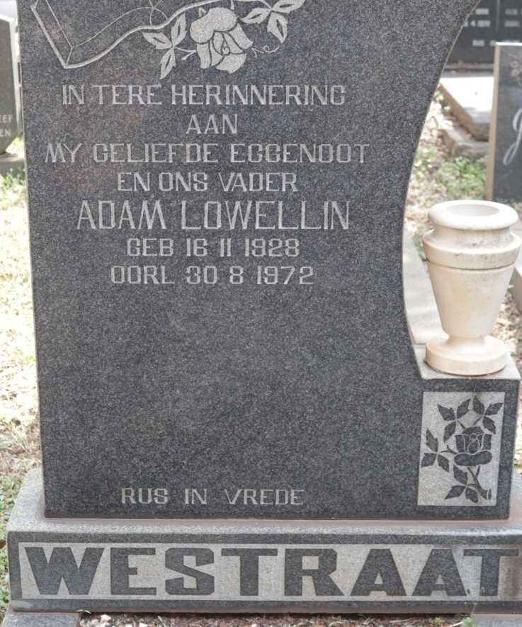 WESTRAAT Adam Lowellin 1928-1972