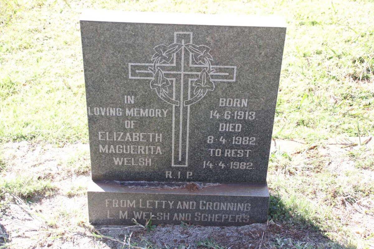 WELSH Elizabeth Maguerita 1913-1982