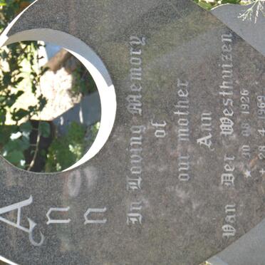 WESTHUIZEN Ann, van der 1926-1969