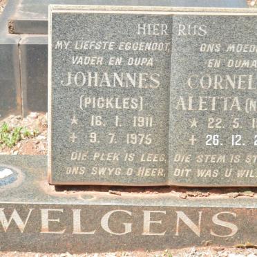 WELGENS Johannes 1911-1975 &amp; Cornelia Aletta 1911-2005