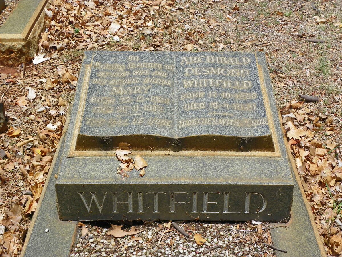 WHITFIELD Archibald Desmond 1886-1960 &amp; Mary 1889-1942