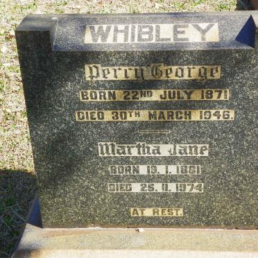 WHIBLEY Perry George 1871-1946 &amp; Martha Jane 1881-1974