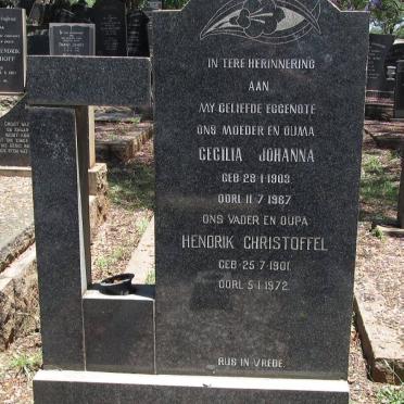 WHITE Hendrik Christoffel 1901-1972 &amp; Cecilia Johanna 1903-1967