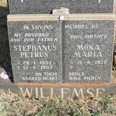 WILLEMSE Stephanus Petrus 1933-1993 &amp; Mona Maria 1928-