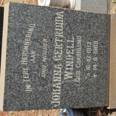 WINDELL Johanna Gertruida nee CHARSLUND 1913-1969