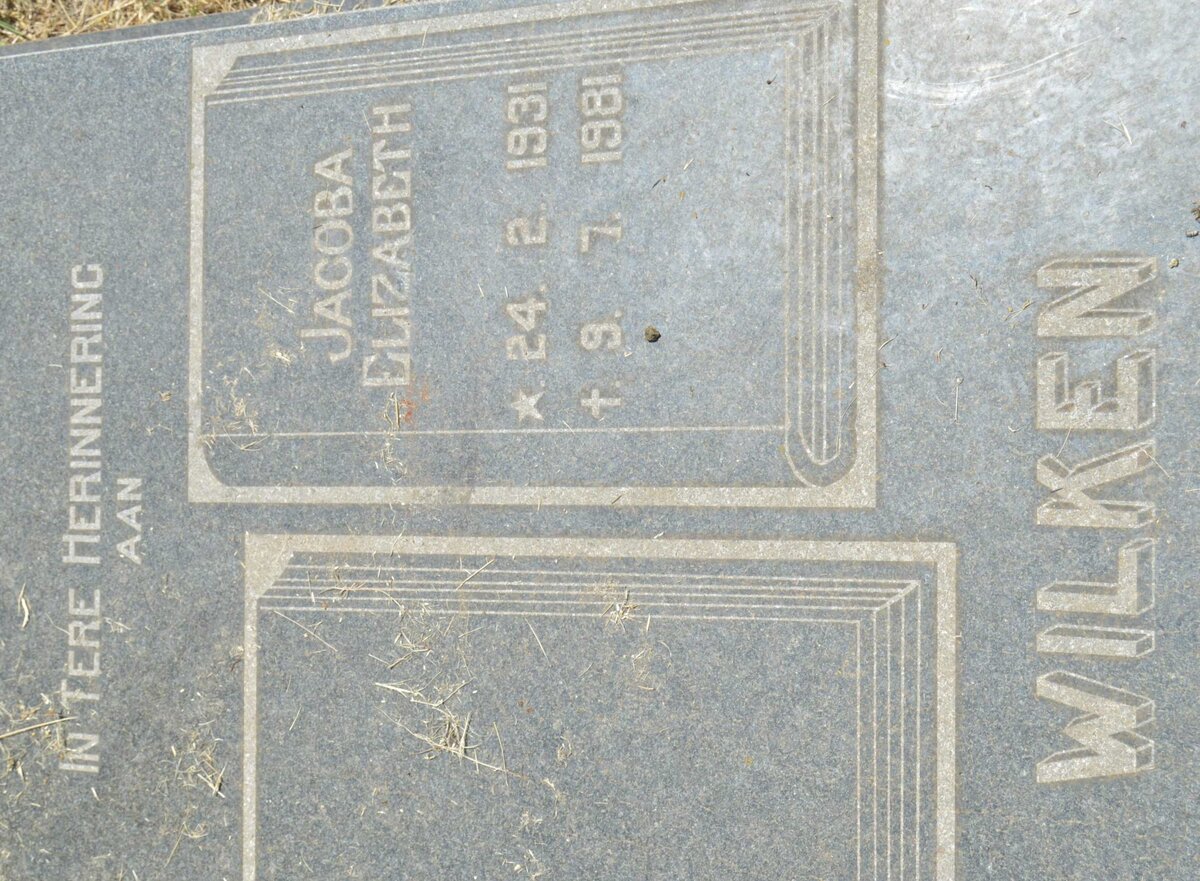 WILKEN Jacoba Elizabeth 1931-1981