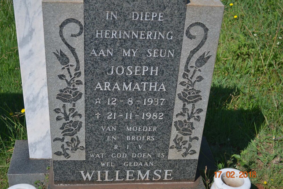 WILLEMSE Joseph Aramatha 1937-1982