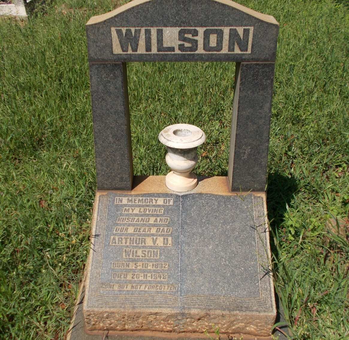 WILSON Arthur V.D. 1892-1948