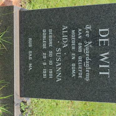 WIT Alida Susanna, de 1901-1991