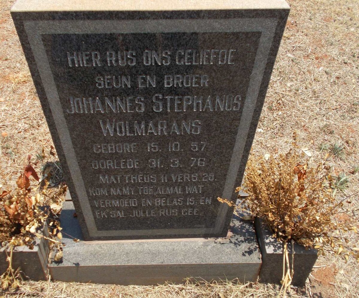 WOLMARANS Johannes Stephanus 1957-1976