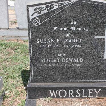 WORSLEY Albert Oswald 1911-1989 &amp; Susan Elizabeth 1917-1987