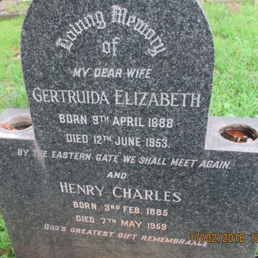 WOEST Henry Charles 1885-1959 &amp; Gertruida Elizabeth 1888-1953