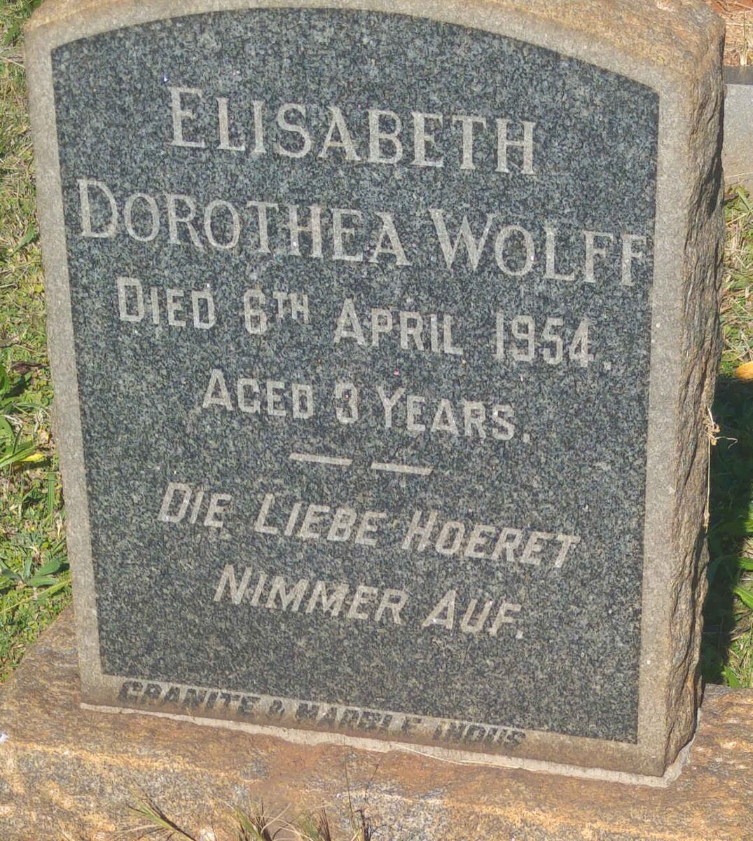 WOLFF Elisabeth Dorothea -1954