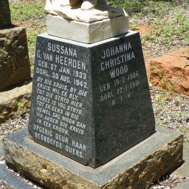 WOOD Johanna Christina 1906-1991 :: VAN HEERDEN Sussana G. 1933-1942