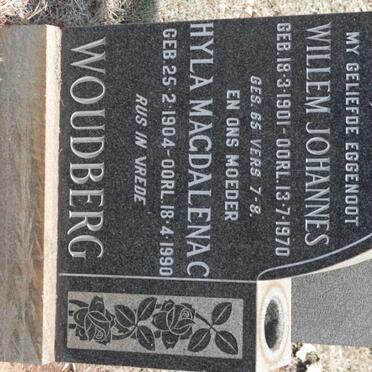 WOUDBERG Willem Johannes 1901-1970 &amp; Hyla Magdalena C. 1904-1990