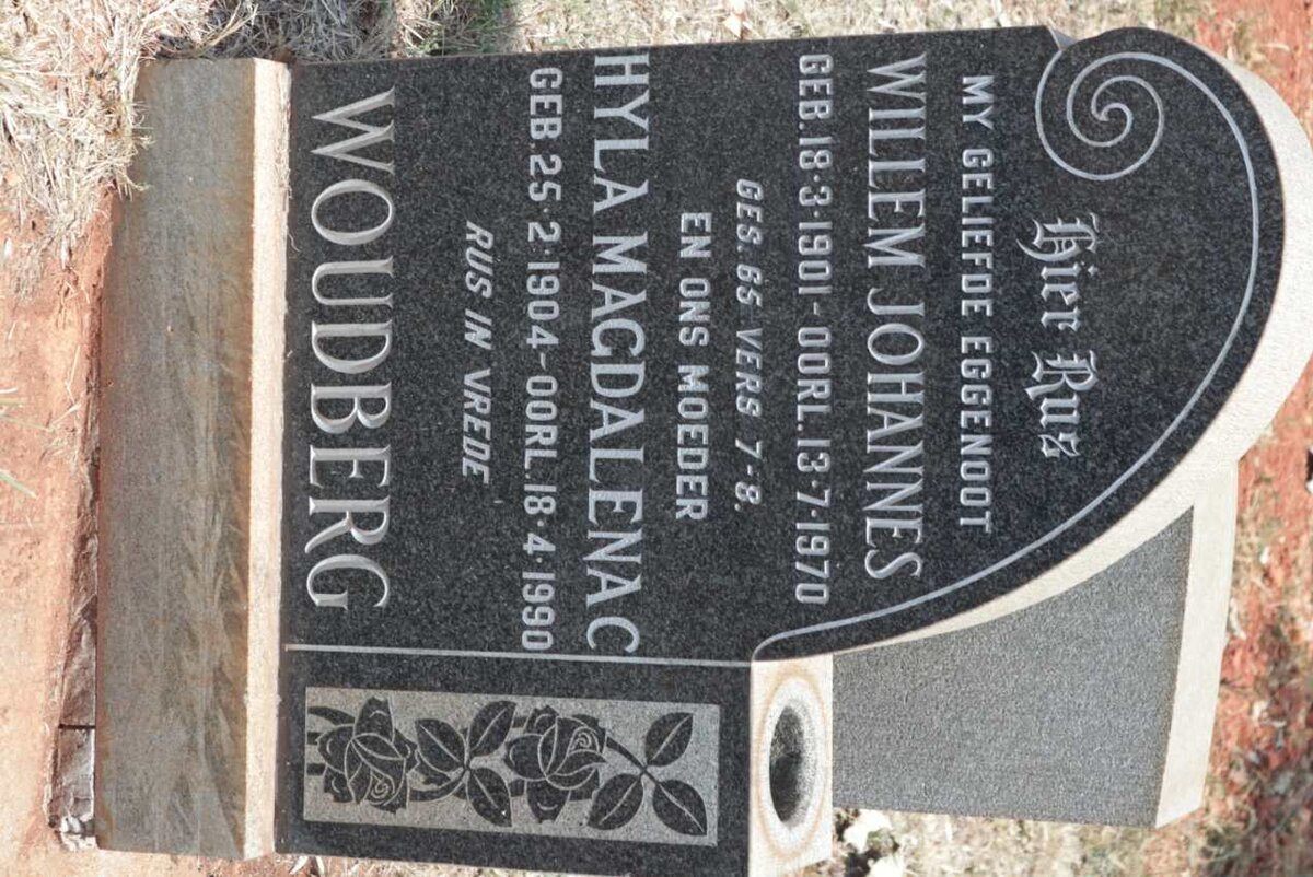 WOUDBERG Willem Johannes 1901-1970 &amp; Hyla Magdalena C. 1904-1990