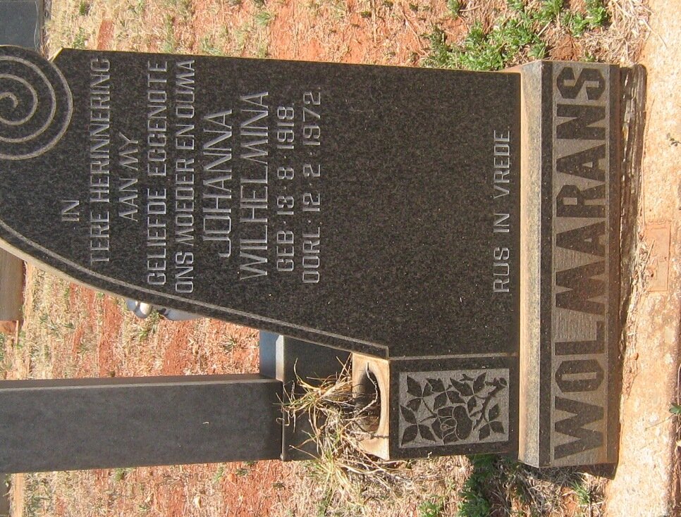 WOLMARANS Johanna Wilhelmina 1918-1972