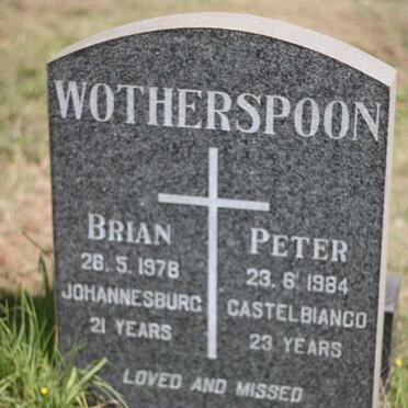 WOTHERSPOON Brian -1978 :: WOTHERSPOON Peter -1984