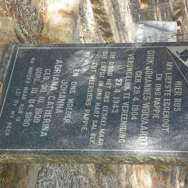 WOLVAARDT Dirk Johannes 1904-1943 &amp; Johanna Adriana Catherina 1909-1980