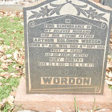 WORDON Arthur Solomon 1896-1955 &amp; Ruby Dorothy 1895-1973