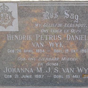 WYK Hendrik Petrus Daniel, van 1894-1961 &amp; Johanna M.J.S. 1887-1966