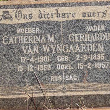 WYNGAARDEN Gerhardus P., van 1895-1957 &amp; Catherina M. 1901-1953