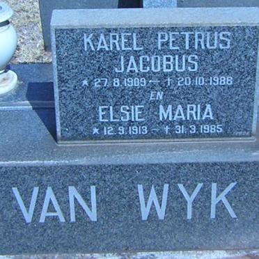 WYK Karel Petrus Jacobus, van 1909-1988 &amp; Elsie Maria 1913-1985