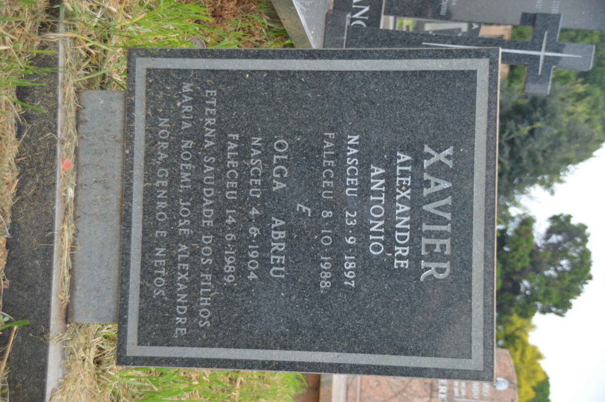 XAVIER Alexandre Antonio 1897-1988 &amp; Olga ABREU 1904-1989