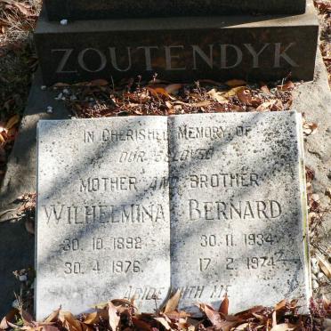 ZOUTENDYK Wilhelmina 1892-1976 :: ZOUTENDYK Bernard 1934-1974