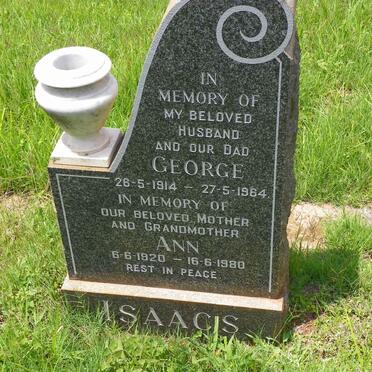 ISAACS George 1914-1964 &amp; Ann 1920-1980