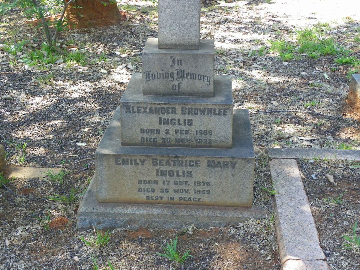 INGLIS Alexander Brownlee 1869-1933 &amp; Emily Beatrice Mary 1878-1959