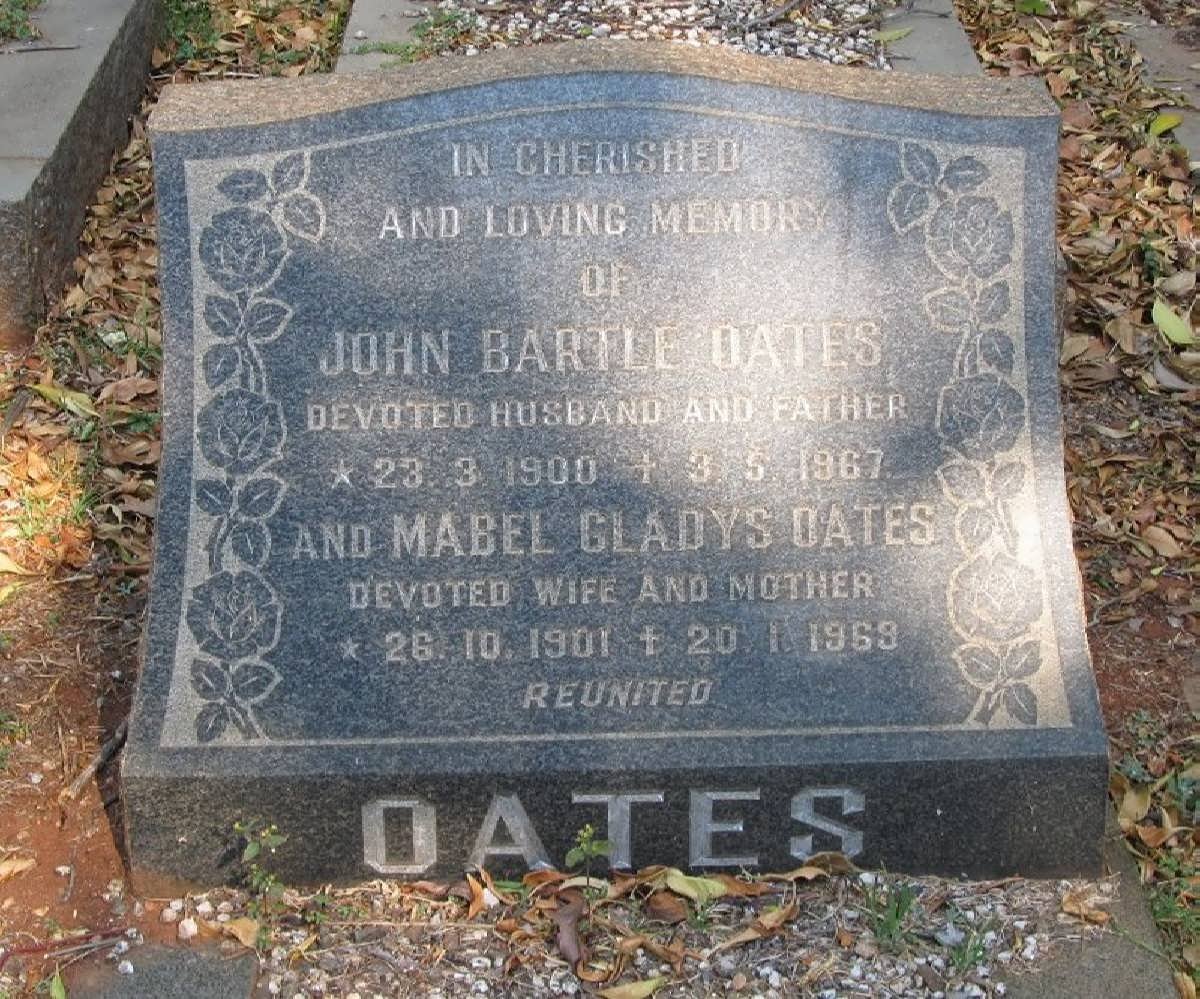 OATES John Bartle 1900-1967 &amp; Mabel Gladys 1901-1969