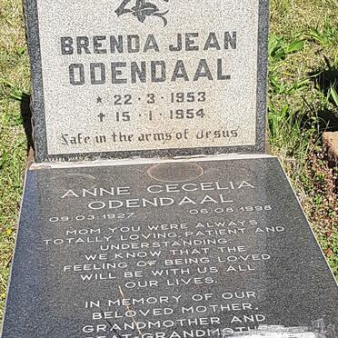 ODENDAAL Anne Cecelia 1927-1998 :: ODENDAAL  Brenda Jean 1953-1954