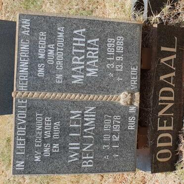 ODENDAAL Willem Benjamin 1907-1978 &amp; Martha Maria 1899-1989