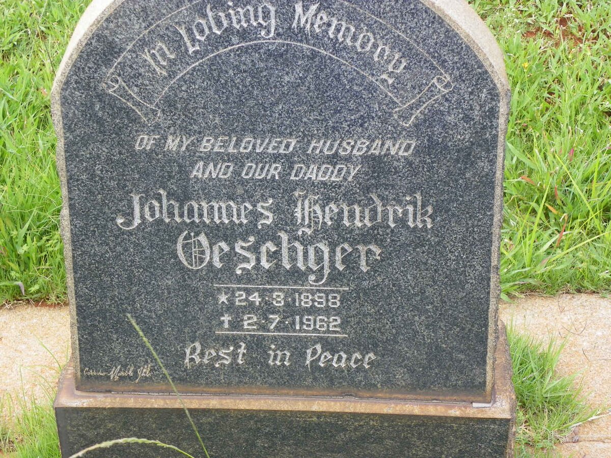 OESCHGER Johannes Hendrik 1898-1962