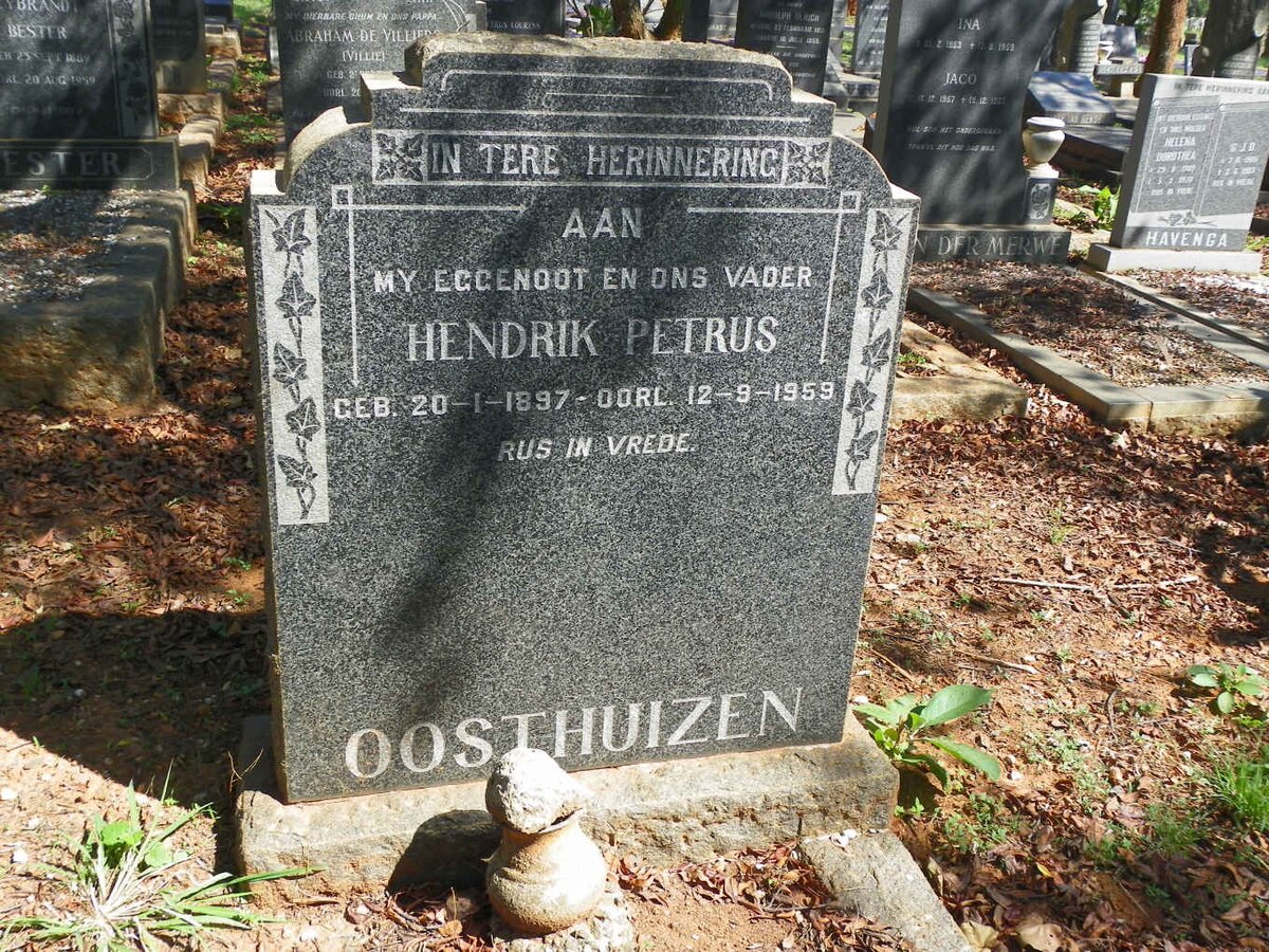 OOSTHUIZEN Hendrik Petrus 1897-1959