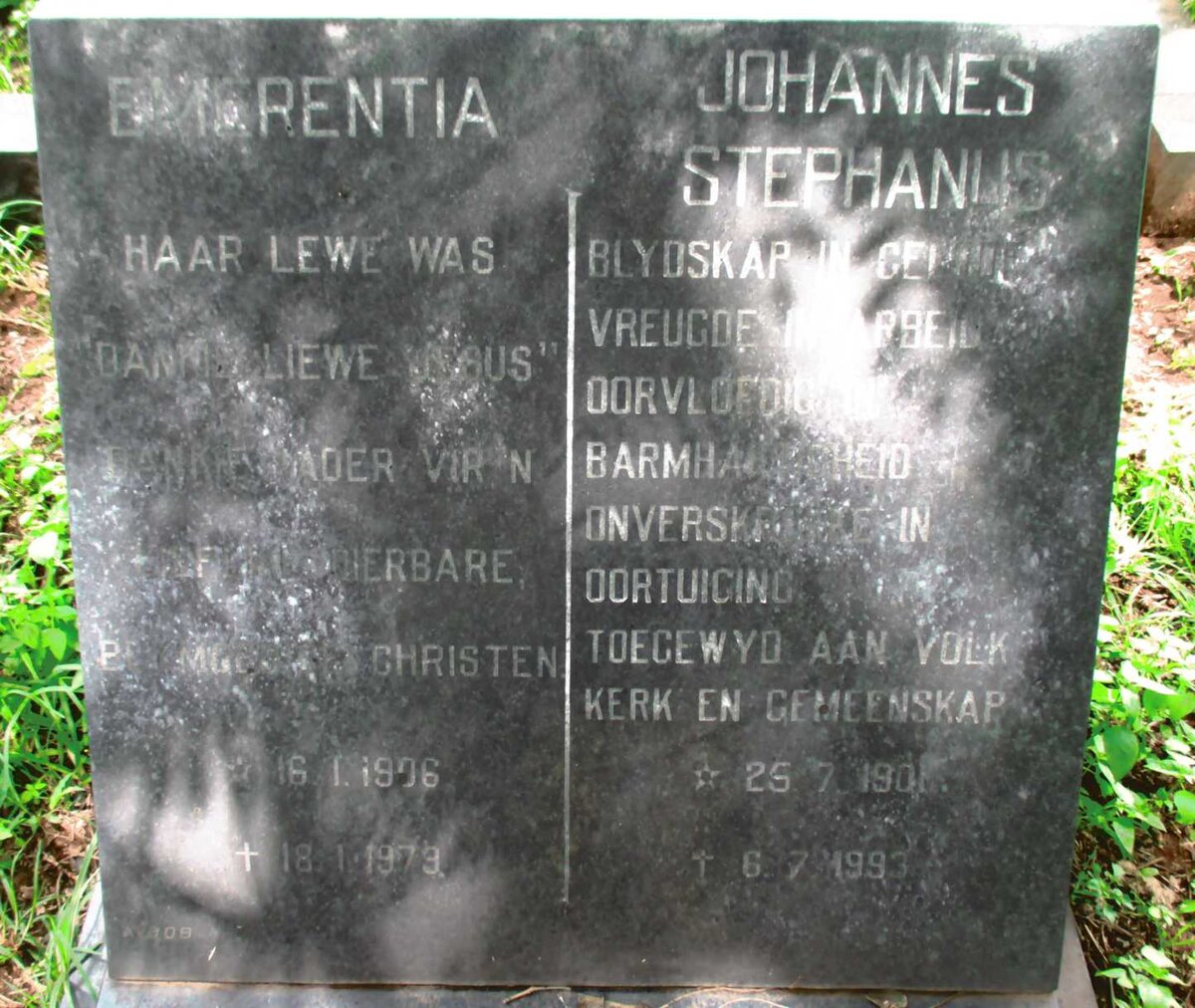 OTTO Johannes Stephanus 1901-1993 &amp; Emerentia 1906-1979