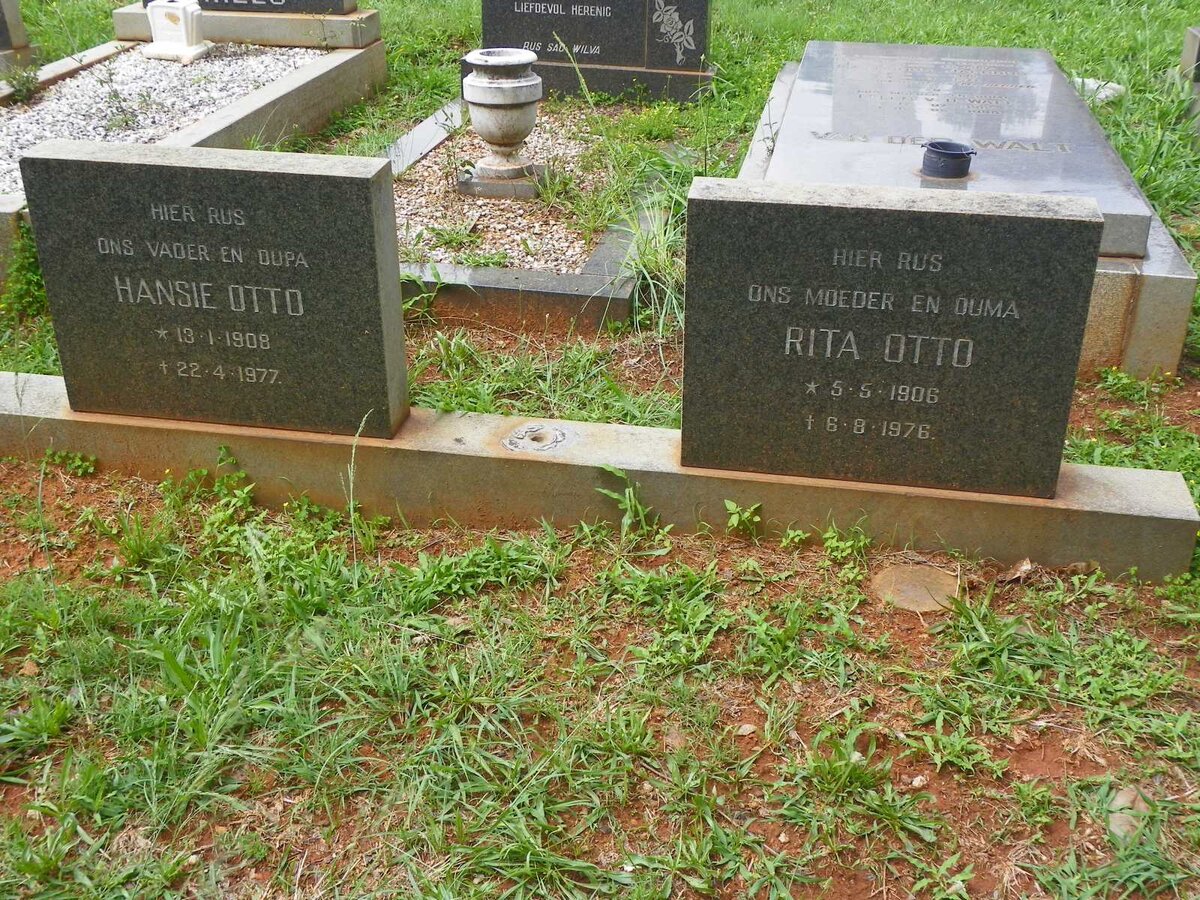 OTTO Hansie 1908-1977 &amp; Rita 1906-1976