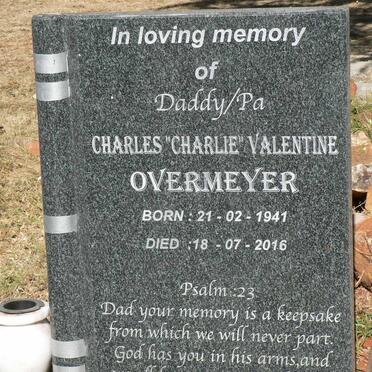 OVERMEYER Charles Valentine 1941-2016