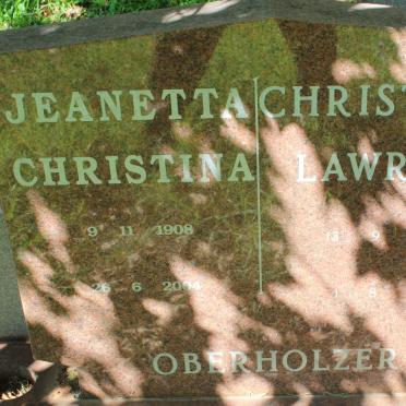 OBERHOLZER Christiaan Lawrens 1906-1981 &amp; Jeanetta Christina 1908-2004