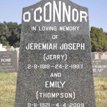 O'CONNOR Jeremiah Joseph 1918-1987 &amp; Emily THOMPSON 1921-2009