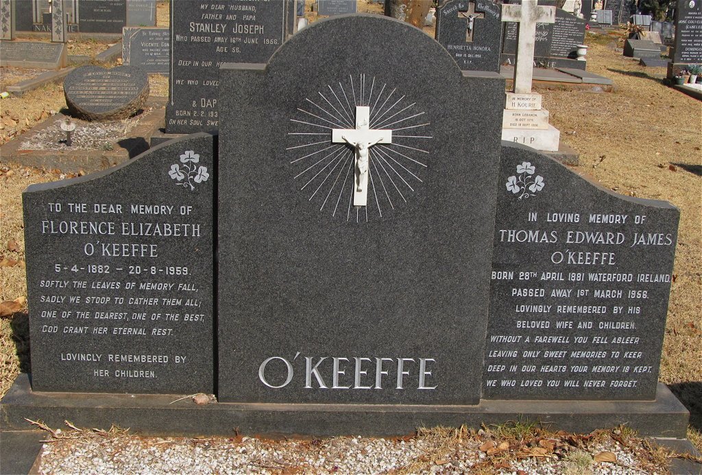 O'KEEFFE Thomas Edward 1881-1956 &amp; Florence Elizabeth 1882-1959