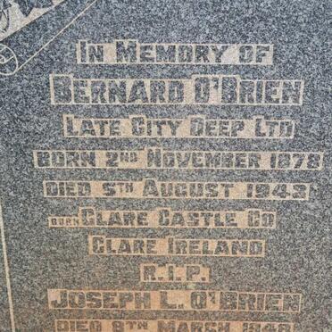 O'BRIEN Bernard 1878-1942 :: O'BRIEN Joseph L. -1948