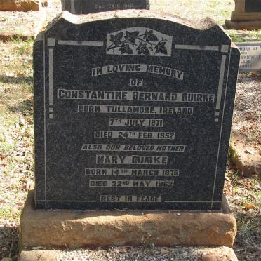 QUIRKE Constantine Bernard 1871-1952 &amp; Mary 1875-1962