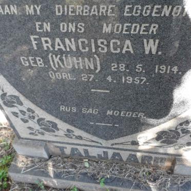 TALJAARD Francisca W. nee KUHN 1914-1957