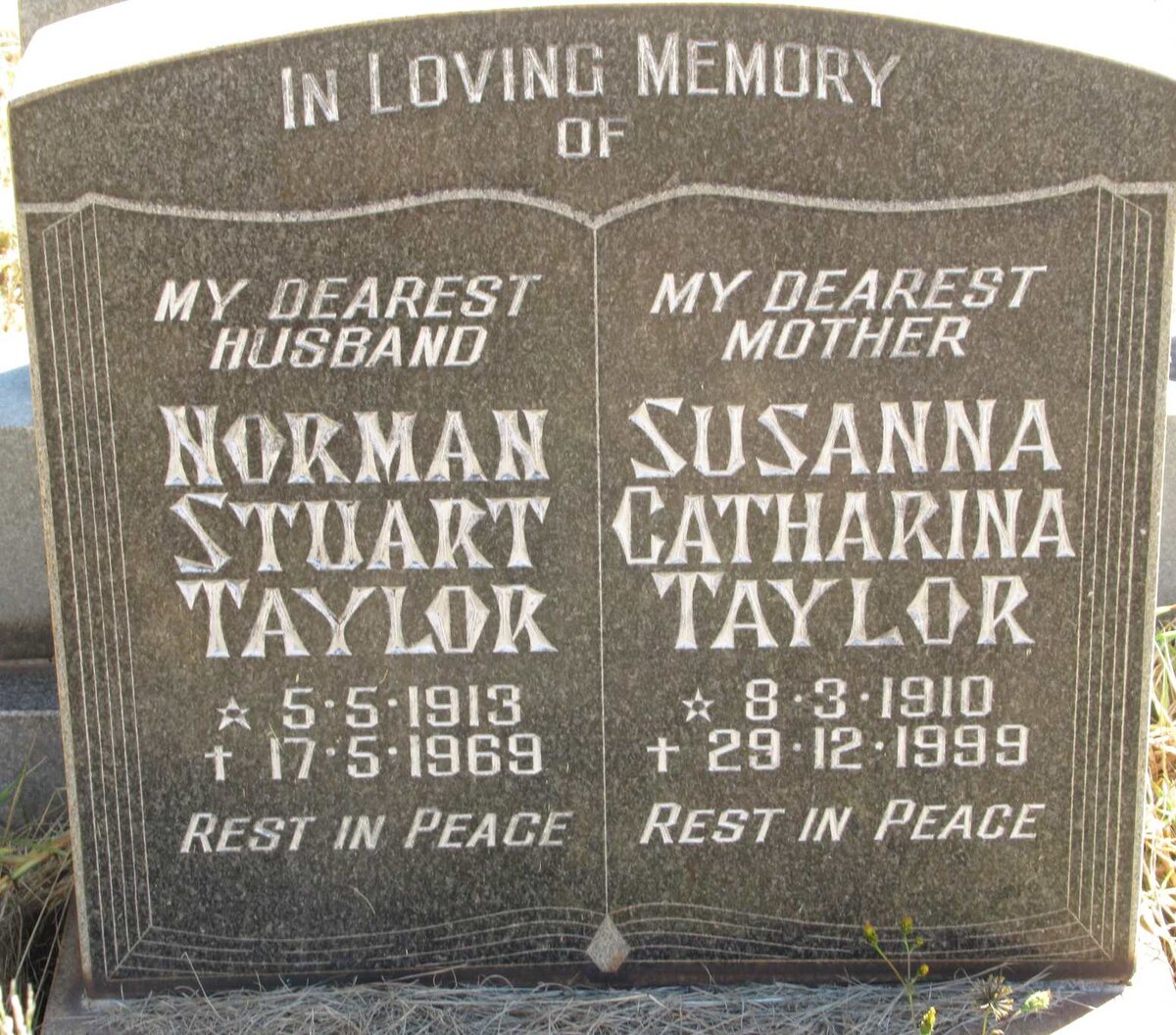 TAYLOR Norman Stuart 1913-1969 &amp; Susanna Catharina 1910-1999